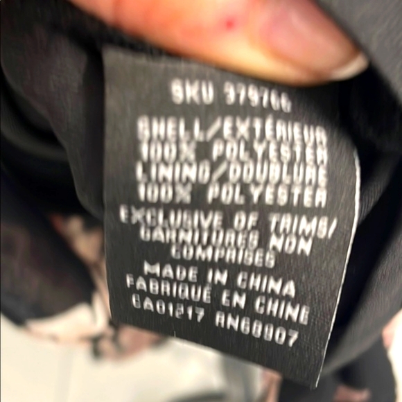 NWOT Black & Purple Floral Wrap Dress with High Low Ruffled Hem - Picture 17 of 17